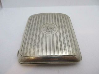 Antique Solid Silver Cigarette Case Box C1917 93.  8g 60.  51dwt 8x7 Cm 3.  X2.  8 " K9