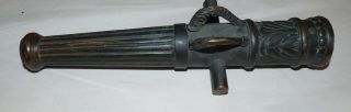Vintage Ornate Brass Black Powder Signal Cannon Barrel 10 " 3.  4 Lb