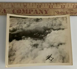 Wwii Us Photos P - 38 Fighter Aircraft Plane Mission Aerial Flight