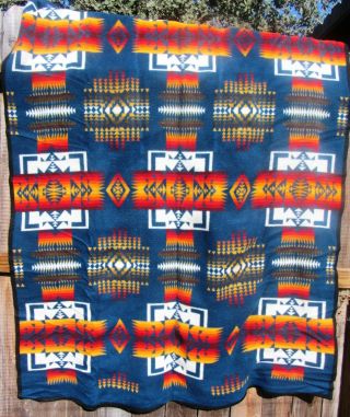 Gorgeous 76 " X 58 " Vintage Pendleton Beaver State Wool Blanket Trade Blanket