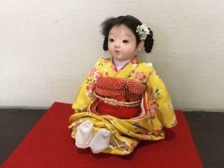 Vintage Japanese Ichimatsu Doll 11 Inches Rea Kimono From Japan