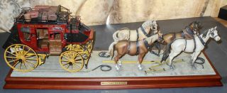Franklin Wells Fargo Stage Coach Complete 4 - Horse Team Horses An Base