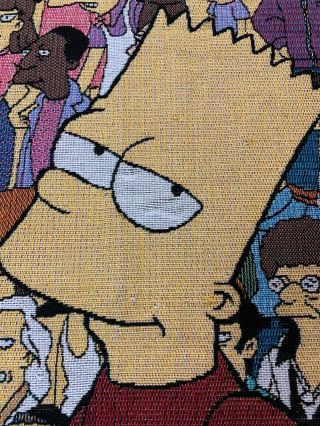 SIMPSONS SPRINGFIELD USA Woven TAPESTRY THROW Blanket Mohawk 2001 3