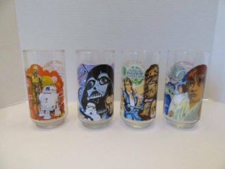 Set Of 4 Vintage 1977 Star Wars Drinking Glasses Burger King