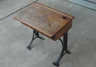 Antique/Vintage Kenney Bros & Walkins Antique School Desk - from Boston MA 2