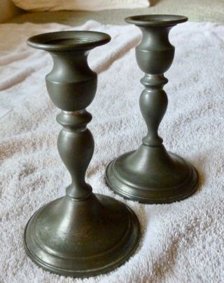 6 1/2 " Tall Web Pewter Weighted Candle Stick Holders