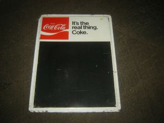 Vintage Metal Coca Cola Sign Coca Cola Menu Board " Coke Its The Real Thing "