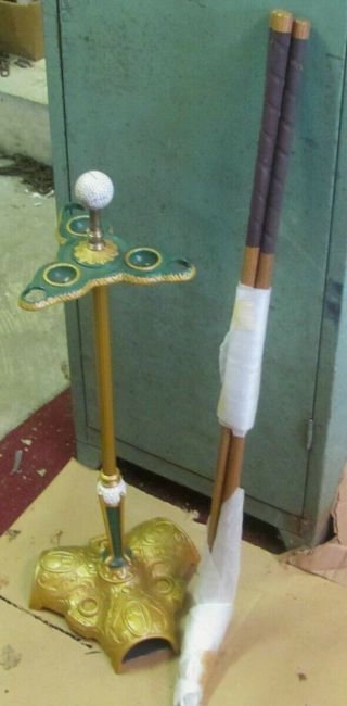 Repo Parlor Putter Painted Cast Iron Golf Game Living Room Carpet 3 Clubs Inc