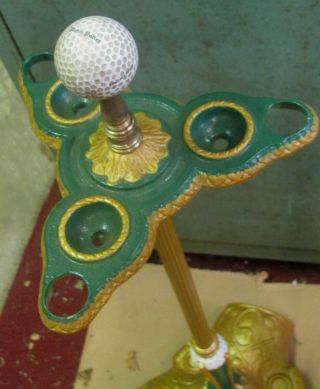 Repo PARLOR PUTTER Painted Cast Iron Golf Game Living Room Carpet 3 Clubs Inc 2