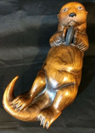 Big Sky Carvers North American River Otter Wood Sculpture Carving Art 400/950 A,