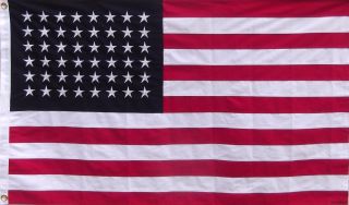 Heavy Cotton 48 Star American Flag - Old Glory Sewn & Embroidered 2x3 Historical