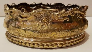 Fine And Rare Antique Large Brass Georgian Coaster