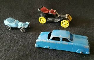 Vintage Tootsietoy Ford Cars Model T,  Hot Rod Roadster,  4 - Door Sedan