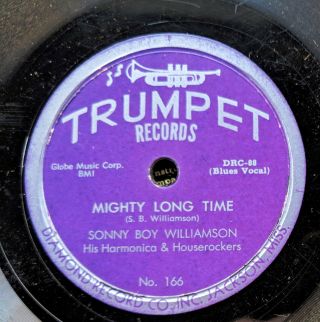 Blues 78: Sonny Boy Williamson Nine Below Zero/mighty Long Time Trumpet 166