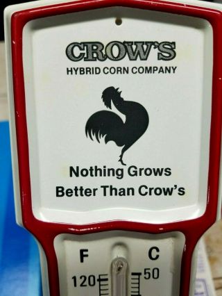 Vintage Crows Seed Corn Thermometer Chicken Farm Crow 