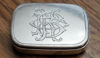 1883 English Sterling Silver Pill Or Trinket Box 35.  5 Grams