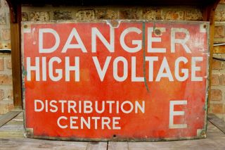 Wwii Vintage Raf Danger High Voltage Sign
