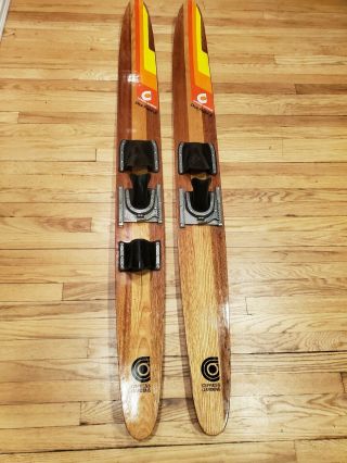 Vintage Cypress Gardens Dick Pope Jr.  Wood Water Skis 67 Inches