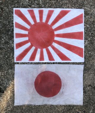 Vintage Ww2 Japanese Cloth Flags