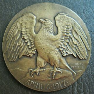 1917 Ans American Numismatic Society Medal - Declaration Of War - Eli Harvey