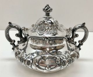 Wilcox Victorian Aesthetic Quadruple Plate Silverplate Sugar Bowl W/ Lid