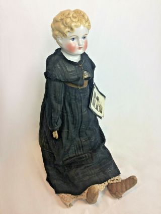 25 Inch Antique China Victorian Doll,  Cloth Body In Dress,  1870 - 1900