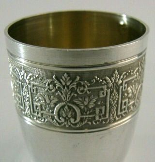 ART DECO FRENCH STERLING SILVER WHISKY TOT CUP c1910 ANTIQUE BARWARE 2