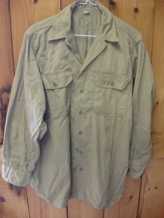 Wwii Us Army Hbt Fatigue Jacket Shirt 2nd Pattern Tan Sage With Gas Flaps