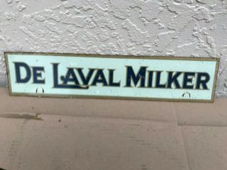 Vintage 1941 De Laval Milker Sign - Double Sided - 20 X 4 1/4 Inches