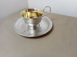 Antique Russian Gilded Silver Cup And Saucer Er10980