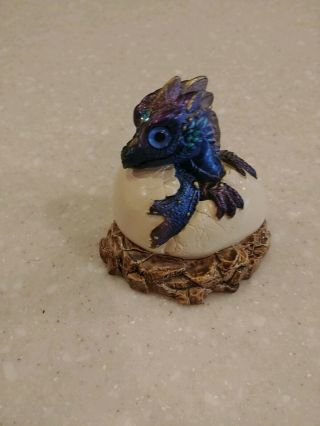 Windstone Editions Hatching Dragon Peacock 502 - P Pena 1984 Purple Blue Retired