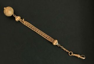 Antique Victorian Rolled Gold Pocket Watch Chain Fob Dog Clip T,  H