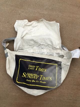 Vtg Finger Lakes Times Upstate Ny York Newspaper Delivery Carrier Bag