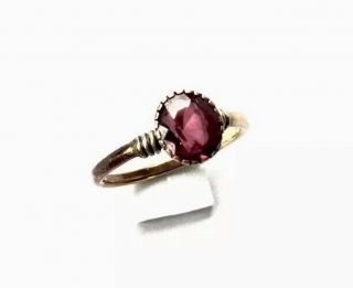 Antique 9ct Gold Garnet Ring Size M Us 6.  25 Gift Boxed