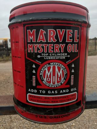 Marvel mystery oil vintage 5 gallon can, .  1950s. 3