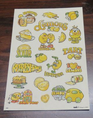 20 Lemon Scented Scratch And Sniff Stickers By Mark 1 Outstanding 1983 Graphics