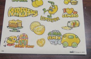 20 LEMON Scented Scratch and Sniff Stickers by Mark 1 Outstanding 1983 Graphics 3