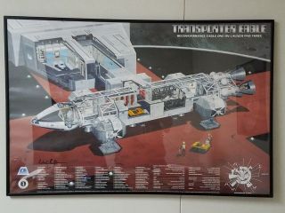Space:1999 Eagle Transporter Cut Away Poster Signed By Artist 24 X 36 Baldassari