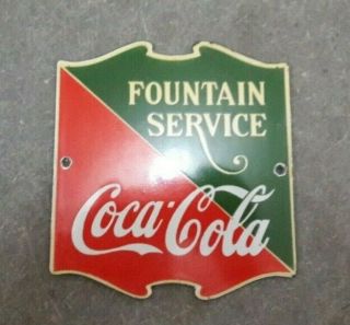 Porcelain Coca Cola Enamel Sign 8 X 6.  5 Inches