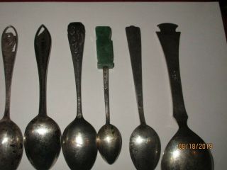 8 1890 ' s - 1900 Antique Sterling Silver Souvenir Spoons Oregon,  Texas,  Indian Etc 3