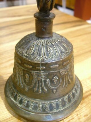1800 ' S ANTIQUE TIBETAN TEMPLE BELL GHANTA MEDITATION BRONZE HANDBELL 698 3