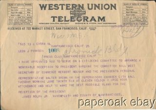 Ticket & Telegram For 1923 President Harding 