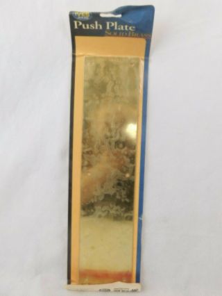 Old/vintage Brass Push Door Finger Plate 3.  5 " X 15 " Easy Installation Nib