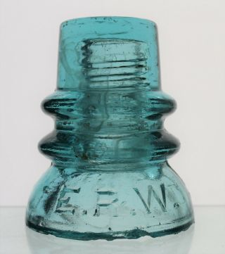 Aqua Cd 135.  5 E.  R.  W.  Early Erie Railway Telegraph Glass Insulator