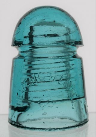 Blue Aqua Cd 104 Eng.  Tel.  & Tel.  Co.  Hemingray Style Glass Insulator