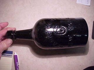 Very Old Black Glass Clarke & White - York Bottle - Whiskey/beer??