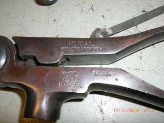 Vintage Ideal Steel Hand Reloading Tool Press & Dies 32 - 20 Made U.  S.  A. 2