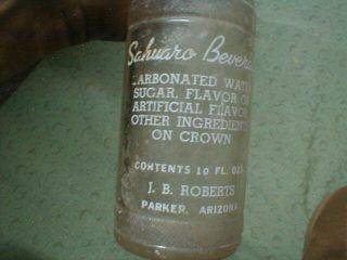 Vintage Soda Bottle,  10 Oz PARKER,  Arizona,  Sahuaro Beverage,  J.  B.  Roberts 3