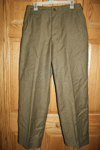 Ww2 Us Military Issue 100 Wool Field Dress Trousers Pants 32x31 Tg06