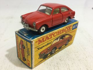 Matchbox Fast 67 Volkswagen Vw 1600 Tl Red Mib Mb 1:64 Variation England